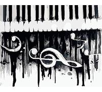QHDXL Peinture par Numero Adulte Piano À Musique Kits de Peinture Au Numéro Débutant Peinture Adulte par Numero Enfants à l'huile avec Brosses et Peintures Acryliques 40x50cm sans Cadre