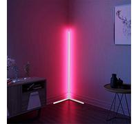 QHENS Lampadaire D'angle LED 20W Avec Télécommande RGB Dimmable Lampadaire Sur Pied Chambre D'enfants, Lampe Sur Pied Colonne Lumineuse Pour Salon Chambre À Coucher, Cadeau Lumières Décoratives