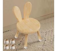 QHENS Petite Chaise Enfant en Bois, Oreilles de Lapin, Assise 26.5 cm | 47cm x 30cm, avec Pieds Antidérapants, 50kg max, pour Lire, Dessiner et Jouer