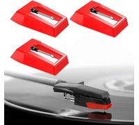 QHFlashbuy Aiguille Tourne Disque,3 Pièces Universelles Remplacement Aiguille pour Platine Vinyle,Saphir Platine Vinyle Durable Diamant Platine Vinyle Pour Tourne Disque En Vinyle LP,Phonographe