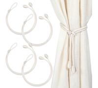 QHFlashbuy Embrasses de Rideaux,3 Pièces Embrases pour Voilages,Réglables Attache Rideaux,Corde de Coton Tissées à la Main pour Maison,Bureau,Salon,Chambre à Coucher(Beige)