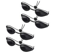 QHFlashbuy Lunettes Bronzage,4 Pièces Lunettes de Sécurité Solarium,Luminothérapie Solariums et Lampes UV Convient à la Clinique de Beauté ou à la Maison(Noir)