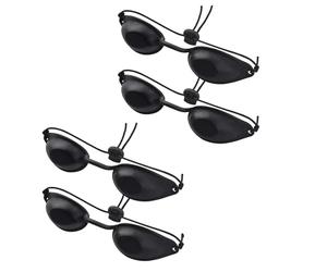 QHFlashbuy Lunettes Bronzage,4 Pièces Lunettes de Sécurité Solarium,Luminothérapie Solariums et Lampes UV Convient à la Clinique de Beauté ou à la Maison(Noir)