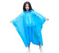 QHFlashbuy Poncho Pluie Enfant,EVA Imperméable Manteau Cape de Pluie avec Capuchon pour Garçons Filles,Réutilisable Poncho Vêtements de Pluie pour Extérieur Camping Paradis