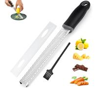 QHFlashbuy Zesteur,Râpe À Fromage,Râpe avec Manche,Parmesan Râpe Fromage et Éplucheur à Zesteur de Citron,Alimentaire en Acier Inoxydable pour Citron,Coconut Muscade,Chocolat