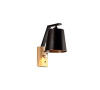 QHFTREX Applique murale LED nordique simple noir et blanc E27 Lampe murale en fer Décoration d'intérieur Luminaire chambre à coucher Chevet (Couleur : WD088 noir, taille : sans ampoule) puissamment
