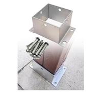 QHKNUYOAX Support de Poteau clôture vers Le Bas, ancrage Base en Acier Inoxydable avec raccords argentés, Plusieurs Tailles(85x85x80mm)