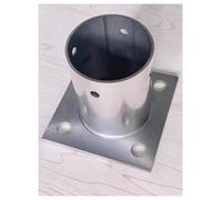 QHKNUYOAX Support de Poteau clôture vers Le Bas, Base d'ancrage en Acier Inoxydable Ronde avec boulons et vis Plusieurs Tailles(120x100mm/4.7x3.9in)