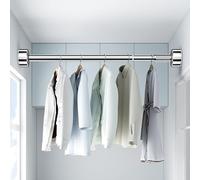 QHLIANGL Portant à vêtements télescopique réglable, Tringle de penderie Extensible sans perçage pour buanderie, Salle de Bain, Salon, Tringle à Rideau de Douche métallique, 70 x 120 cm, Design compac
