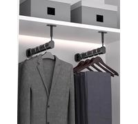 QHLIANGL Support de Tringle à vêtements en métal Durable en Forme de L, Support de Tringle à Rideau de Douche monté sur Le Dessus, Longueur réglable de 10 à 100 cm, idéal pour aménager Les espaces, f