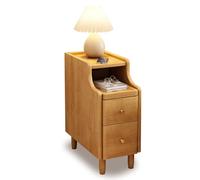 QHLIANGL Table de Chevet en Bois avec étagère de Rangement Petite Table de Chevet pour Chambre à Coucher Aucun Assemblage requis Table d'appoint pour Meubles de Chambre nize Essentials Finition Natur