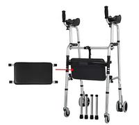 QHLMLL Aide à la Marche Déambulateur à Hauteur réglable pour Personnes âgées, siège de Marcheur Portable à 4 Roues, Pliable, Vertical, pour Femmes et Adultes