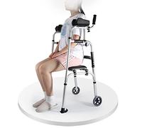 QHLMLL Aide à la Marche Déambulateur Vertical pour Adulte, Support d'avant-Bras, Roues de Marche et Support d'accoudoir Amovible, déambulateur auxiliaire en Alliage d'aluminium pour Personnes âgées