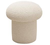 QHLMLL Banc de coiffeuse, tabouret de coiffeuse champignon, repose-pieds moderne ou siège de table d'appoint, repose-pieds doux pour chambre à coucher, salon (blanc, 43 cm)