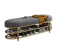 QHLMLL Banc de rangement pour chaussures - Organiseur de chaussures - Tabouret à langer - Sac souple - Double couche - Pour entrée - Peut s'asseoir sur le meuble à chaussures - 100 x 3 cm