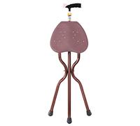 QHLMLL Béquilles de Marche Trépied Crut air pour Personnes âgées Tabouret Crut réglable en Hauteur à Cinq Vitesses avec siège Grand Support de Renfort à Double Arc Canne Pliante pour Hommes et Femm