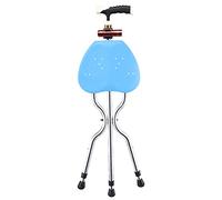 QHLMLL Béquilles de Marche Trépied Crut air pour Personnes âgées Tabouret Crut réglable en Hauteur à Cinq Vitesses avec siège Grand Support de Renfort à Double Arc Canne Pliante pour Hommes et Femm