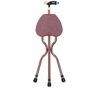 QHLMLL Canne de Marche avec siège, Canne de Marche, Canne Pliante à air pour Senior, Canne en Aluminium avec lumière LED, Canne réglable en Hauteur pour Femmes et Hommes (Couleur : Argent)