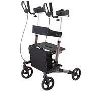QHLMLL Déambulateur pour Personnes âgées - Déambulateur Vertical Pliable avec 4 Roues, siège, Dossier, accoudoirs, Aide à la Marche pour Personnes âgées handicapées et handicapées