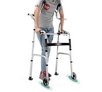 QHLMLL Déambulateur Vertical pour Personnes âgées avec Support axillaire, déambulateur Pliable en Aluminium pour Personnes de Grande Taille, déambulateur à 2 Roues/Aides à la mobilité (Couleur : sa