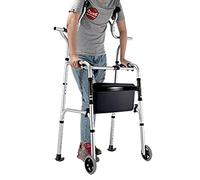 QHLMLL Déambulateur Vertical pour Personnes âgées avec Support axillaire, déambulateur Pliable en Aluminium pour Personnes de Grande Taille, déambulateur à 2 Roues/Aides à la mobilité (Couleur : AV