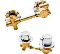 QHLMLL Mitigeur thermostatique de Douche 2/3/4 Voies - Robinet de Bain en Laiton avec Cartouche céramique, mitigeur Eau Chaude/Froide, entraxe 10 cm, raccord G1/2", Finition