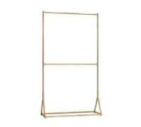QHLMLL Portant à vêtements à Double Poteau avec étagère à Chaussures, présentoir à vêtements doré pour Boutique de vêtements, Porte-Manteau en métal de 160 cm pour Suspendre des