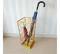 QHLMLL Porte-Parapluie Peu encombrant avec 4 Crochets, Support de Parapluie d'entrée en métal Moderne pour Cannes, bâtons de Marche, parapluies (Couleur : Blanc) (Blanc) (Marron) Feito na China