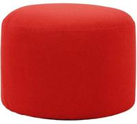 QHLMLL Pouf Rond de Couleur Unie, Repose-Pieds Multifonction en Lin, Repose-Pieds en Bois Massif, Confortable et résistant, Tabouret à Chaussures - Rouge 40 x 26 cm (16 x 10 po
