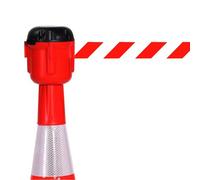 QHLMLL Ruban adhésif rétractable Haute visibilité pour cônes de signalisation - Barrière de signalisation d'urgence (10 m) | Dispositif de contrôle de la Circulation à Fixation