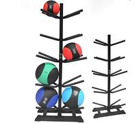 QHLMLL Support de Ballon de médecine Support de Ballon de gravité Double Face Support de Rangement de Ballon, Noir/Argent, Peut contenir jusqu'à 10 Ballons de Sport, pour salles de Classe privées