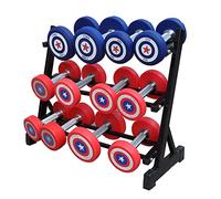 QHLMLL Support d'haltères Support de Poids pour haltères Rangement de Salle de Sport à Domicile Support de Kettlebell en Acier à 3 Niveaux Support de Poids supportant 440 LB, Support Uniquement