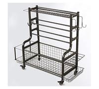 QHLMLL Support pour haltères, Rangement pour Salle de Sport à Domicile pour haltères, Kettlebells, Tapis de Yoga et balles, Rangement d'entraînement Tout-en-Un avec roulettes