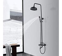 QHLMLL Système de Douche, Robinet de Douche à Effet Pluie de 8 Pouces, Ensemble de Robinet de Douche de Salle de Bain, mélangeur Mural avec douchette à Main, Interrupteur à 3 mo