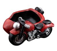 QHLOM Luxe Résine Cendrier de la Moto, Ashtrays rétro de la Mode Anti-Vols, Creative Home Salon Bac de cendrier for Cigarette Décoration extérieure (Color : Red)