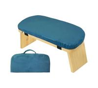 QHMMDCN Meditation Banc de méditation en Bois, Chaise Pliante Ergonomique avec Coussin, Tabouret à Genoux Portable Robuste for Yoga(Blue A)