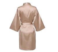 QHMMDCN Peignoir Satin Robe de mariée sans lettres, pyjama en satin, peignoir uni for demoiselle d'honneur(Champagne,L)