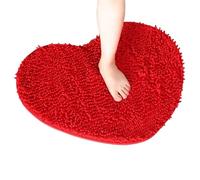 QHMMDCN Tapis De Bain Tapis de Bain antidérapant en Chenille, Motif cœur, Lavable en Machine, en Microfibre Douce.(Heart-04,50x60cm)