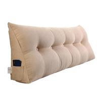 QHNTUJLB Coussin de Tête de Lit Triangulaire, Lire Un Oreiller de Coin, Doux Confortable Canapé Coussins du Dossier, Lombaire Soutenir Le Coussin, pour Lit Canapé Chambre À Coucher(Beige,180x50x20cm)