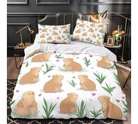 QHNZKJXPRL Chiot Mignon Housse de Couette Microfibre résistante Imprimé en 3D Confortable Berger Allemand à Poil Long Parure de Lit Fermeture Éclair Ultra Douce Léger for Adolescent Double（200x200cm）