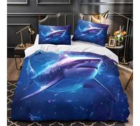 QHNZKJXPRL Collection de Coquillages Parure de Lit 3D Effet Microfibre résistante Super Douce Housse de Couette Fermeture Éclair Ultra Douce Respirante for Enfants Garçons Filles Double（200x200cm）