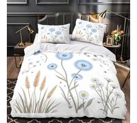 QHNZKJXPRL Papillons Bleus Parure de Lit Microfibre Hypoallergique 3D Effet Confortable Nature Florale Housse de Couette Super Douce Fermeture Éclair Léger for Garçons Adolescents King（220x240cm）