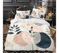 QHNZKJXPRL Résumé botanique Housse de Couette 3D Effet Ultra Douce Microfibre résistante Minimaliste Moderne Parure de Lit Fermeture Éclair Confortable Hypoallergique for Hommes Single（135x200cm）