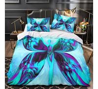 QHNZKJXPRL Résumé botanique Housse de Couette Microfibre Ultra Douce 3D Imprimée Aquarelle Parure de Lit Fermeture Éclair Hypoallergique Confortable for Adultes Enfants Double（200x200cm）