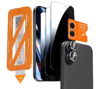 QHOHQ 3 Pièces Verre Trempé Anti-Espion pour iPhone 17 + 1 Jeu Protection Caméra Arrière, [12 Pieds Qualité Militaire Vitre Protection], 25°Anti-Spy, Auto-Install 1s, Coque Compatible