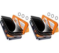 QHOHQ 3 Pièces Verre Trempé Anti-Espion pour iPhone 17 Pro + 1 Jeu Protection Caméra Arrière, [12 Pieds Qualité Militaire Vitre Protection], 25°Anti-Spy, Auto-Install 1s, Coque Compatible (Lot de 2)