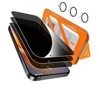 QHOHQ 3 Pièces Verre Trempé Anti-Espion pour iPhone 17 Pro Max + 1 Jeu Protection Caméra Arrière, [12 Pieds Qualité Militaire Vitre Protection], 25°Anti-Spy, Auto-Install 1s, Coque Compatible