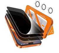 QHOHQ 3 Pièces Verre Trempé Anti-Espion pour iPhone 17 Pro Max + 1 Jeu Protection Caméra Arrière, [12 Pieds Qualité Militaire Vitre Protection], 25°Anti-Spy, Auto-Install 1s, Coque Compatible