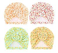Qhome Bonnet en coton pour fille Motif floral, 1 à 5 ans - 4 pièces Style A, 1-4 ans