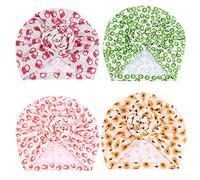 Qhome Bonnet en coton pour fille Motif floral, 1 à 5 ans - 4 pièces - Style B, 1-4 ans